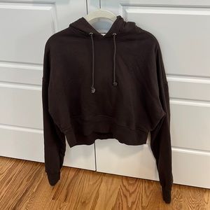 Good American cropped brown hoodie (GA size 2) S/M